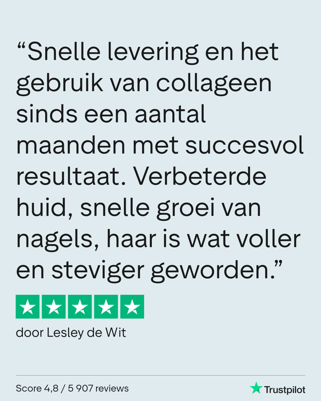 Trustpilot review Lesley de Wit