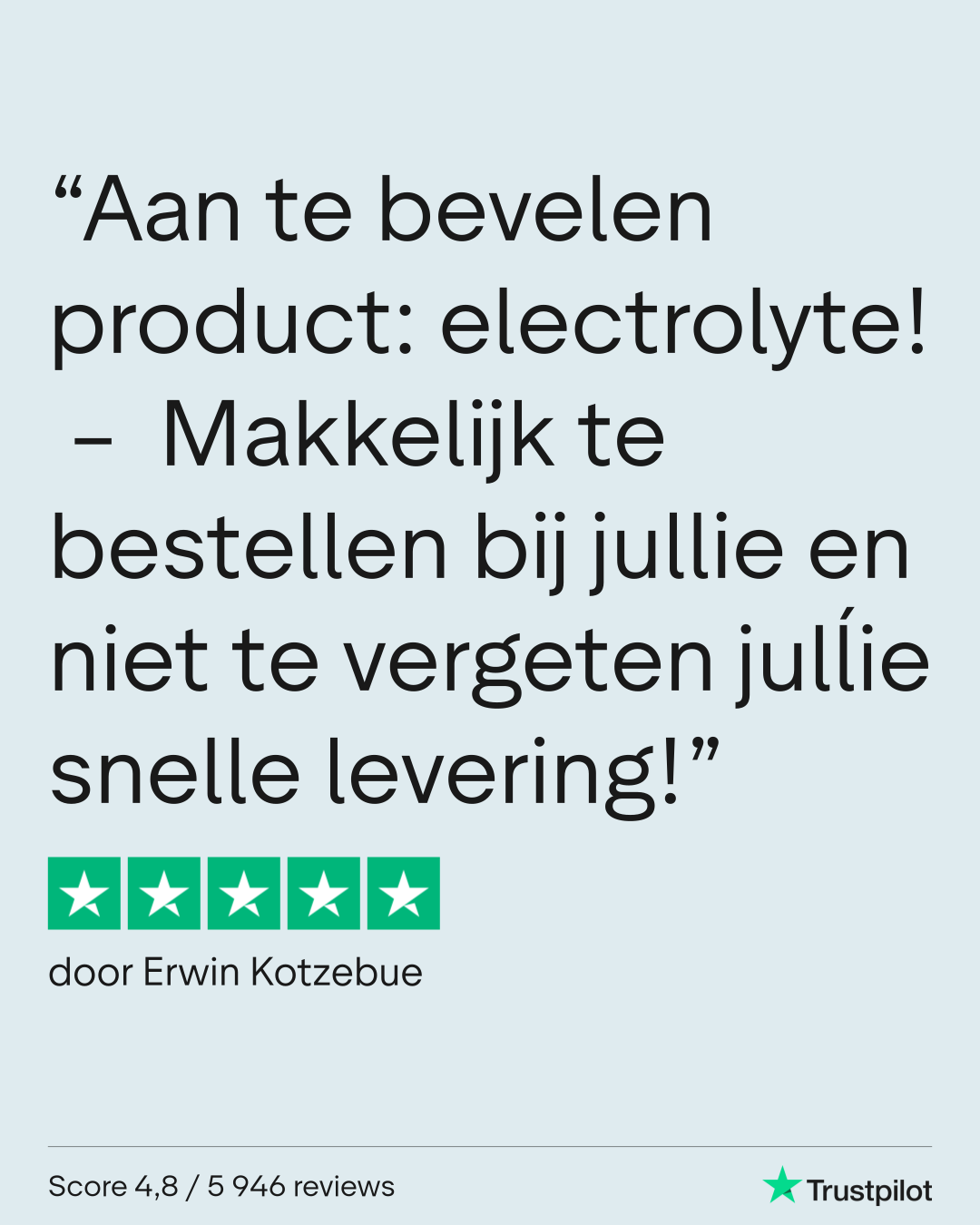 Trustpilot review Erwin