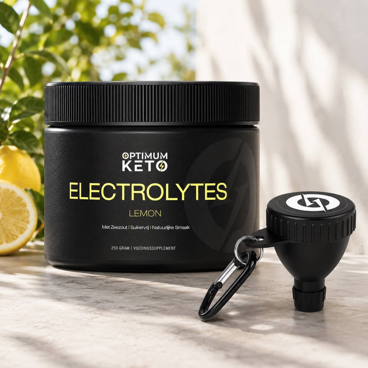 Optimum Keto Electrolytes Lemon met Reistrechter