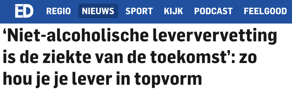Artikel over leververvetting